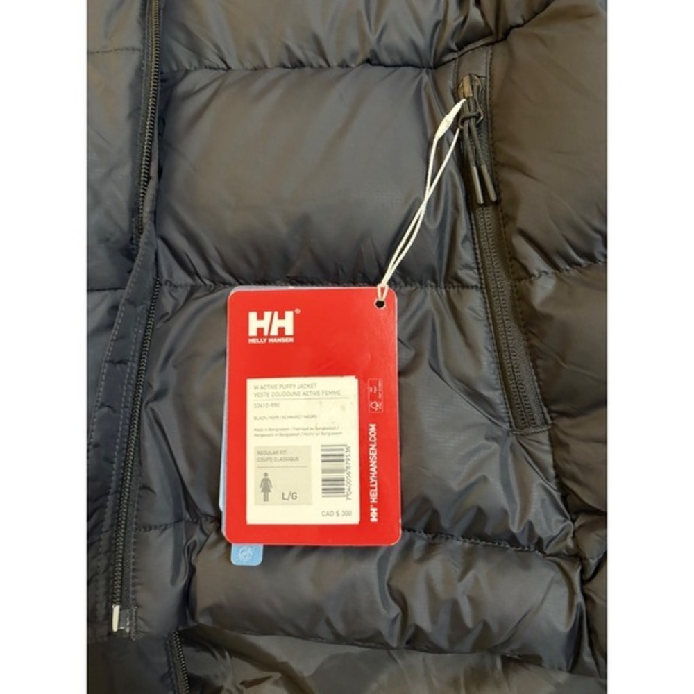 NEW Helly‎ Hansen Women's Large Active Puffy Hooded Jacket Black - Picture 11 of 12